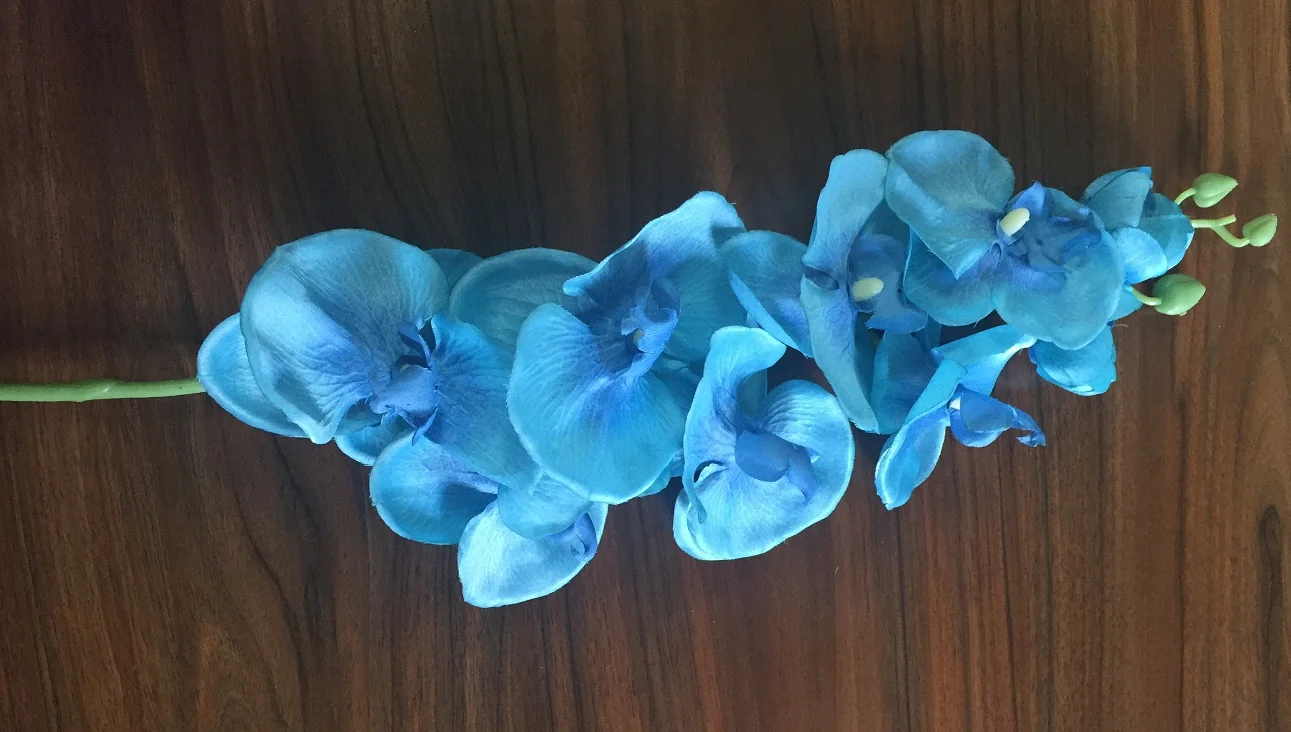 

SHUICANGYU South-east Asia Style Home Decor Artificial Flower Arrangement Material Blue Silk Cloth Orchid Flowers