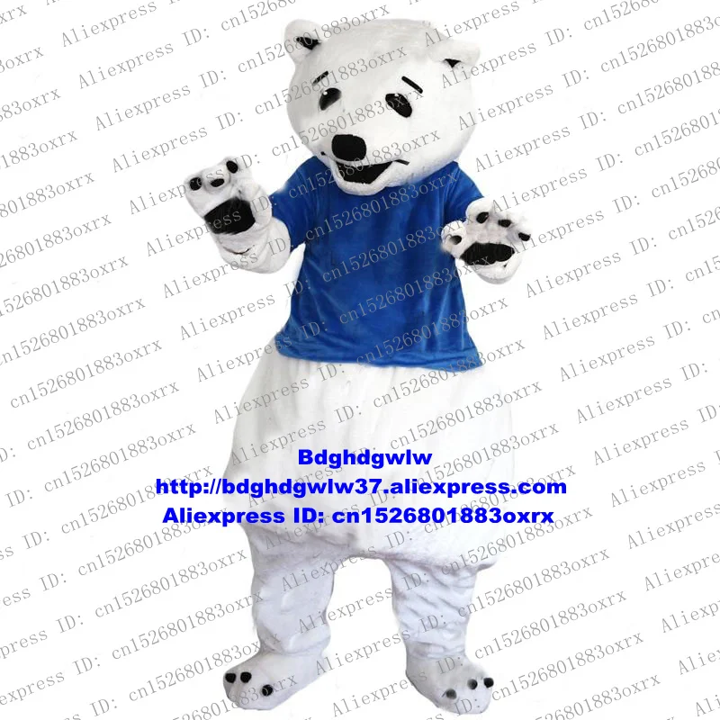 

White Sea Bear Polar Bear Mascot Costume Adult Cartoon Character Theatrical Performances Fandango Dancing Party zx521