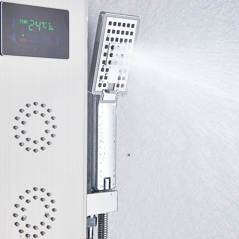 Led Shower Panel 5 Function Bathroom Shower Faucet Wall Mounting Cold and Hot Column