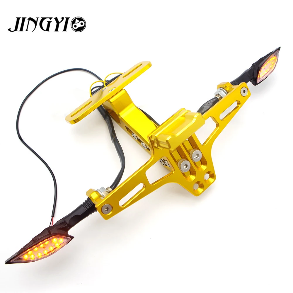 

Universal CNC Aluminum Motorcycle License Plate Bracket Holder With LED Light FOR suzuki bandit 250 honda fmx 650 bmw 1200gs