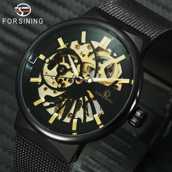 

FORSINING Thin Case Watch Men Unisex Design Waterproof Mechanical Watches 2018 Top Brand Luxury Skeleton Hand-wind Wristwatch
