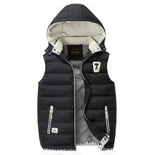2016 männer Baumwolle Wolle Kragen Mit Kapuze Daunenweste Neue Winter Weste Marke Männlichen Winter Warme Jacke Oberbekleidung Sleeveless Mantel