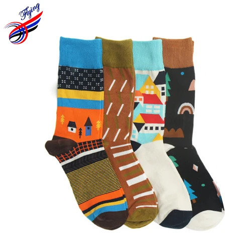 Flying Korean Jamstudio Fashion Men's sock Brand Stripe Cotton Casual