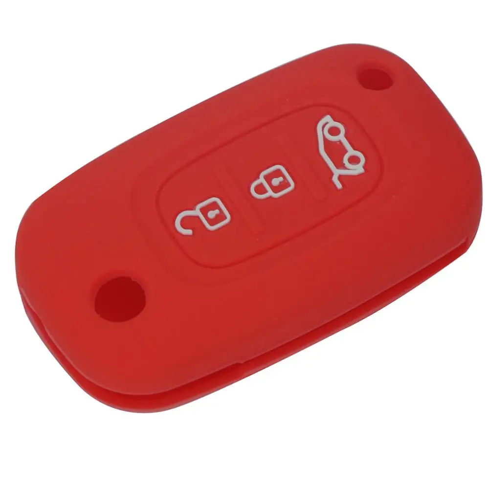 Jingyuqin 10ps 3 кнопки силиконовый чехол для ключей от машины покрытие кожи для Lada Priora Sedan Sport Kalina Granta Vesta X-Ray XRay - Название цвета: red