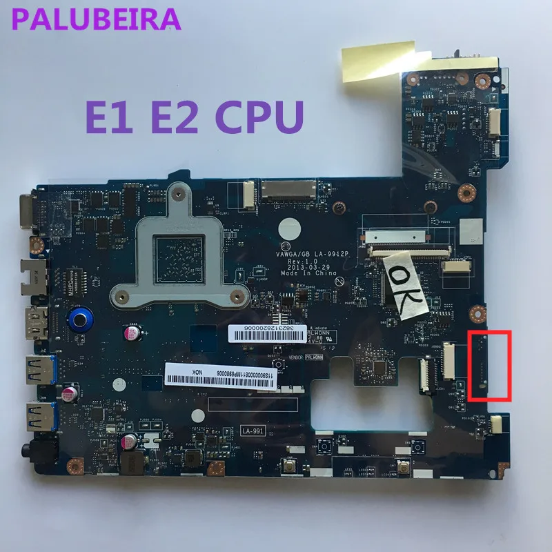 

PALUBEIRA Mainboard VAWGA GB LA-9912P Rev 1.0 for Lenovo G505 laptop motherboard with E1 E2 cpu on board DDR3 Full tested