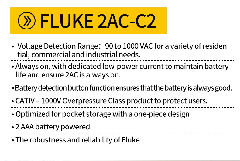 Fluke тестовый карандаш 2AC-C2 Многофункциональный электроскоп Бесконтактный индукционный электрик карандаш