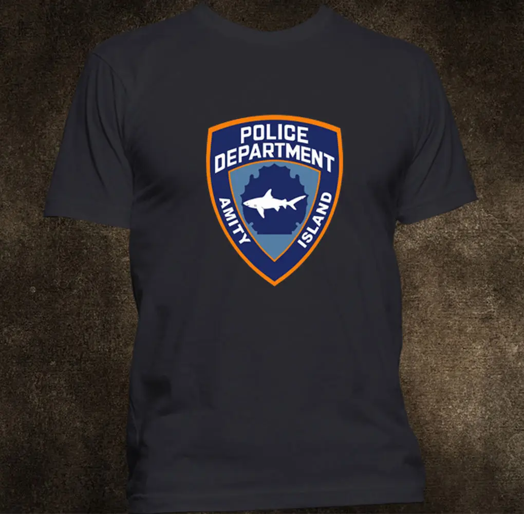 Pulau AMITY Polisi Rahang RETRO T SHIRT 