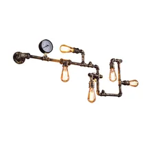 LBAH Новая мода wroguht железная водопроводная труба настенный светильник винтажный проходной светильник s Лофт железная настенная лампа Эдисона лампа накаливания