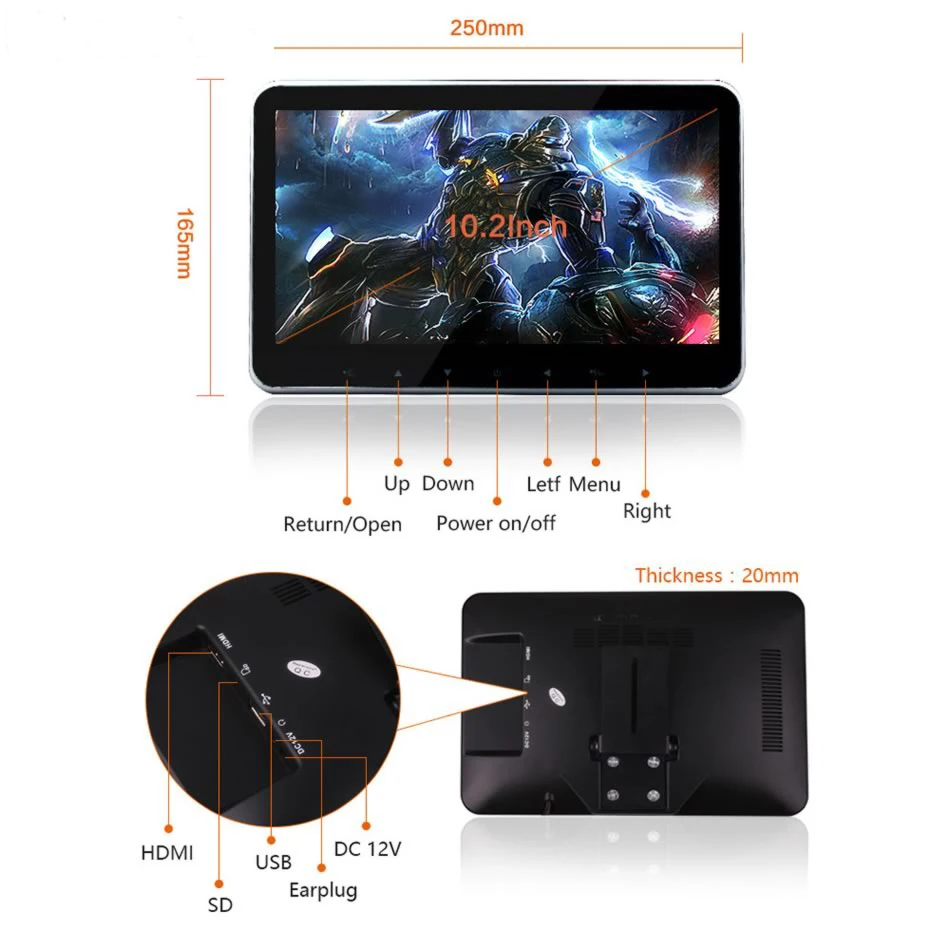 10.2 Ultra-tipis 2 Transmitter/speaker Usb /sd/hdmi 3