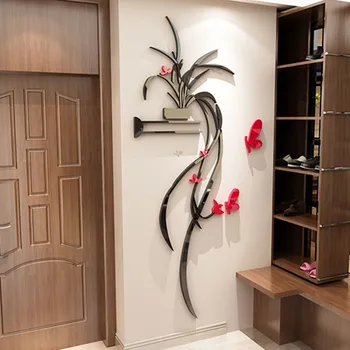

3D three-dimensional wall stickers creative Chlorophytum bedroom living room entrance corridor Wall Stickers Wall Decor