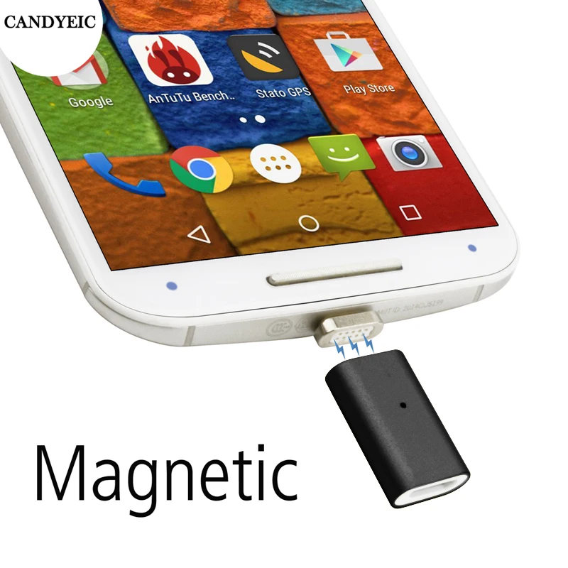 CANDYEIC Магнитная Micro USB адаптер для Android Moto G X Nexus кабель, зарядное устройство Магнитная для samsung htc sony OnePlus XIAOMI кабель