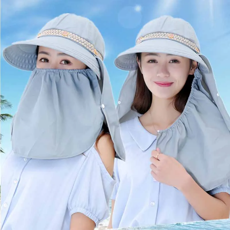 PLOERMIN Sun Женская Летняя шляпка Sunbonnet Sun Anti-uv летняя шляпа складная шляпы для рыбалки Женская наружная полная защита Кепка