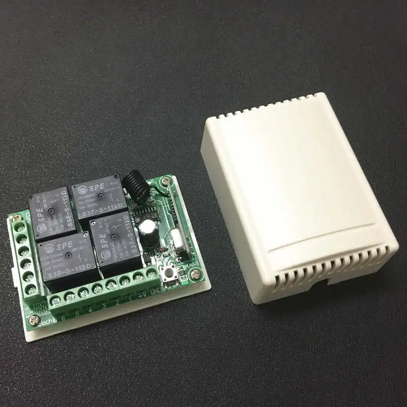 433Mhz Universal Wireless RF Remote Control Switch KR1204 DC 12V 4 Channel Relay Receiver Module and 433 Mhz 4 Button Controller 433Mhz Universal Wireless RF Remote Control Switch KR1204 DC 12V 4 Channel Relay Receiver Module and 433 Mhz 4 Button Controller