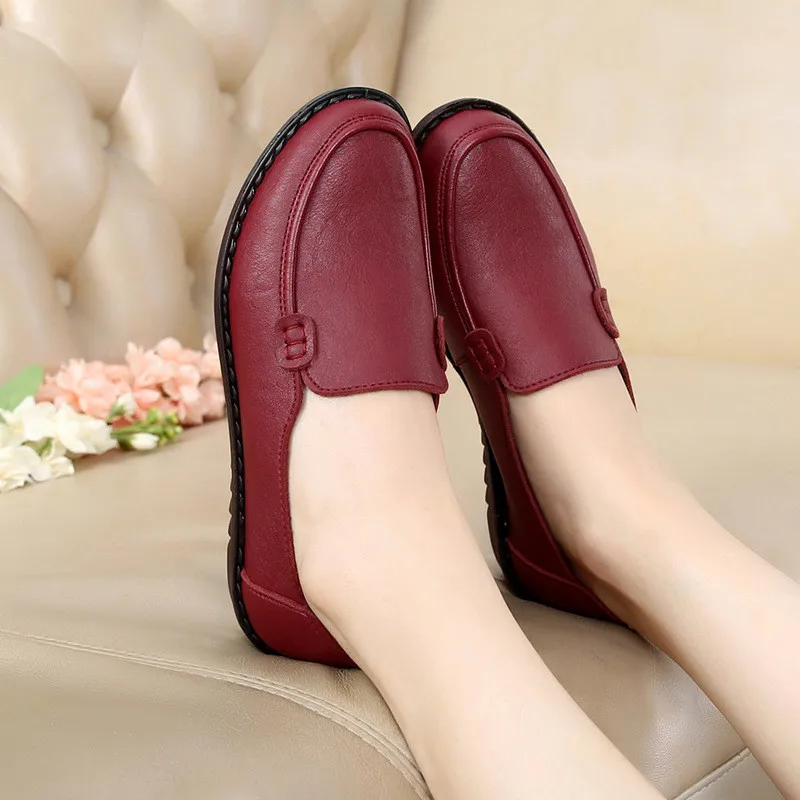 YAERNI/весенне-осенняя новая обувь для мам, мягкая удобная обувь на плоской подошве для среднего возраста, женская обувь большого размера, модная повседневная обувь