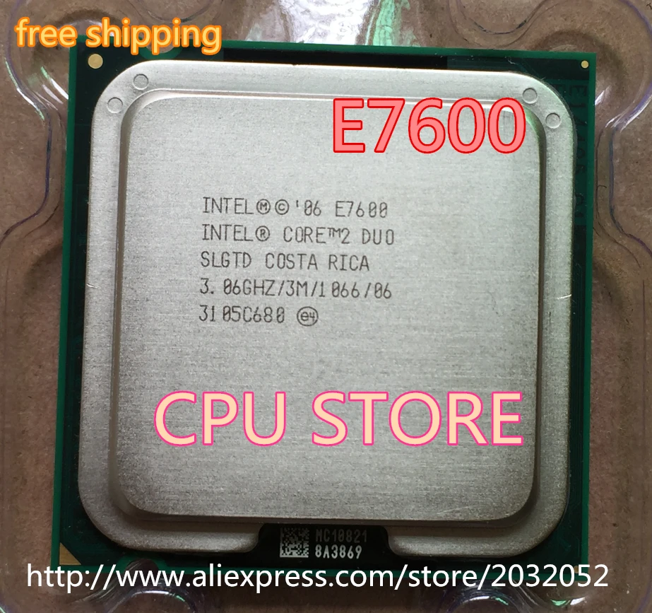 Процессор Intel Core 2 Duo E7600 3,06 ГГц/3 м/1066 МГц настольный процессор LGA775(Рабочая