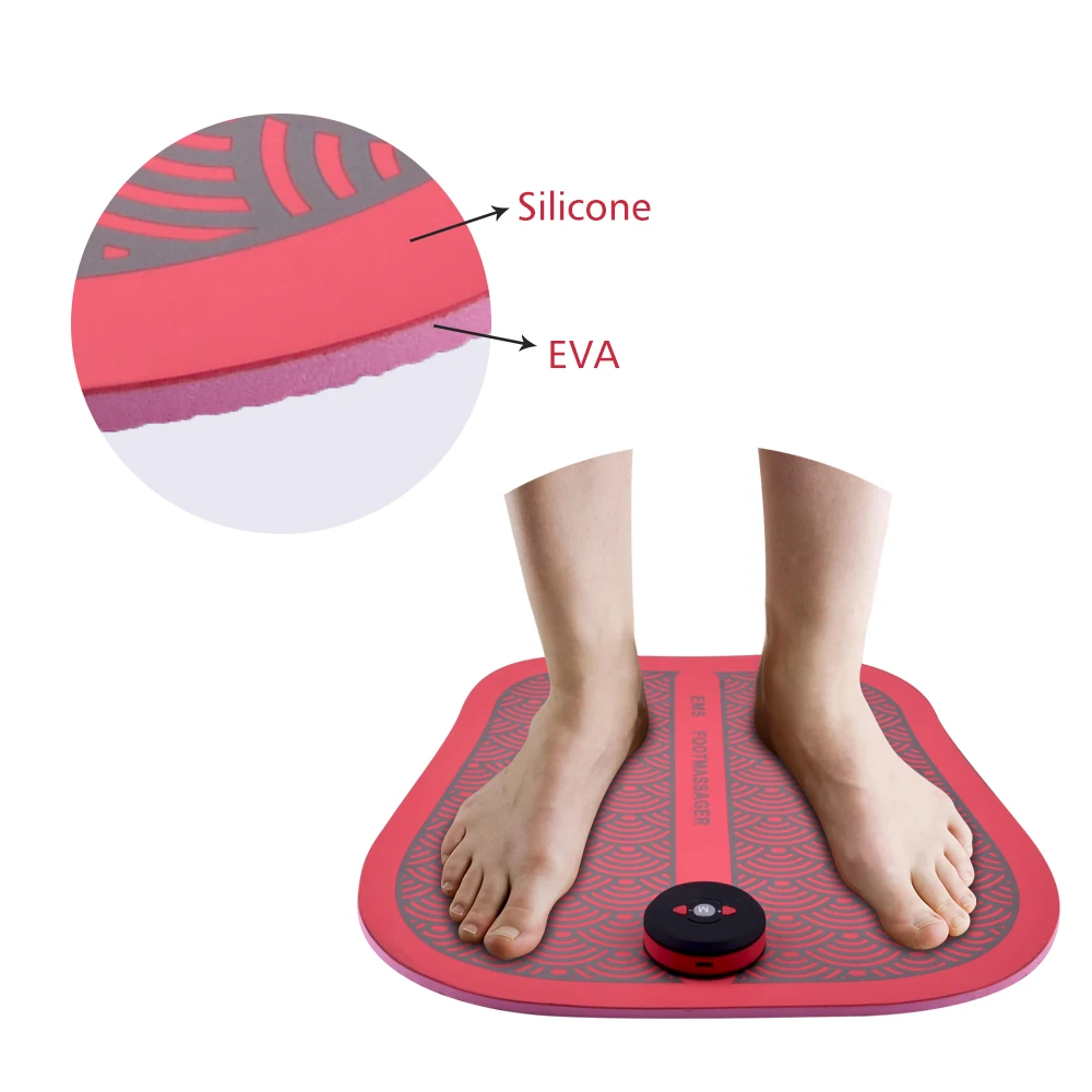 Rechargeable USB EMS Foot Massage Mat Foldable EVA Massager Pad 6 Adjustable Massaging Mode 9 Intensity Levels Vibration Muscle