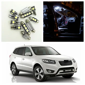 

13pcs White Car LED Light Bulbs Interior Package Kit For 2007-2012 Hyundai Santa Fe Map Dome Trunk License Plate Lamp