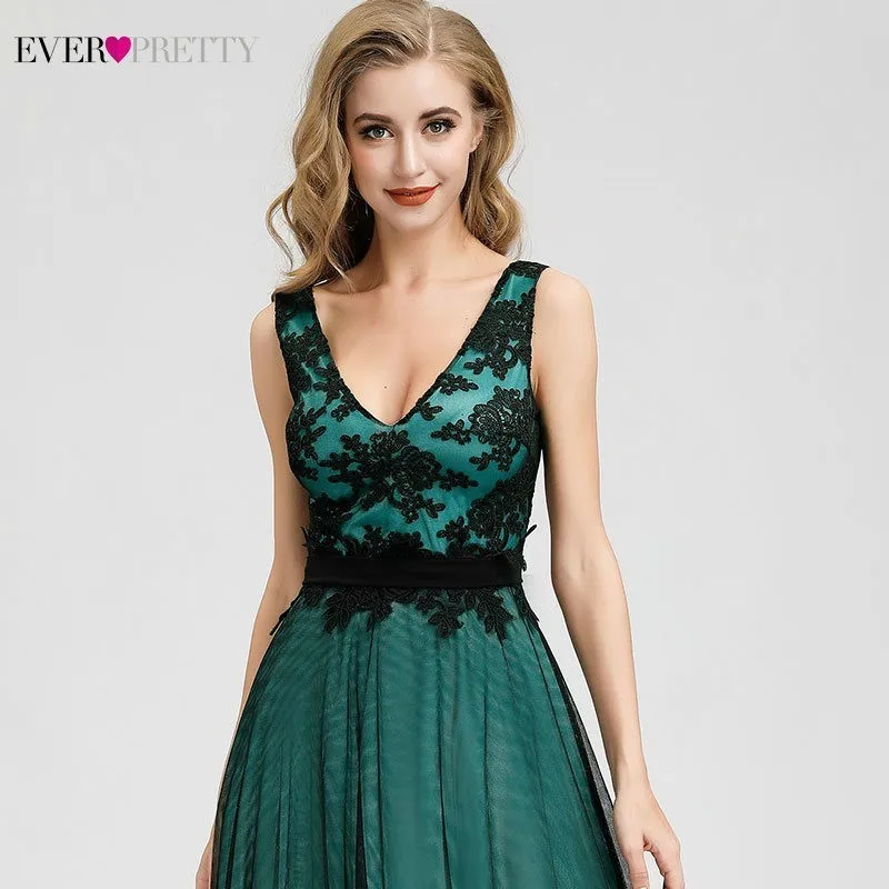 Элегантные темно зеленые платья подружки невесты Ever Pretty трапециевидные