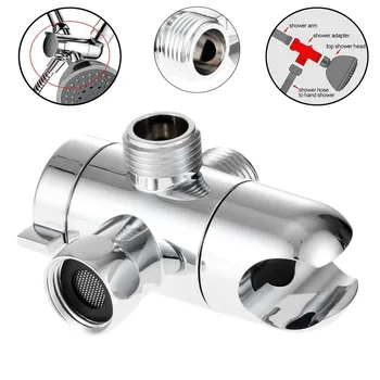 

Fix Bracket ABS Bathroom Shower Head Diverter Sprayer Arm Mount 1/2" Three Way Valve For Bathroom Chrome Finished Adjustable