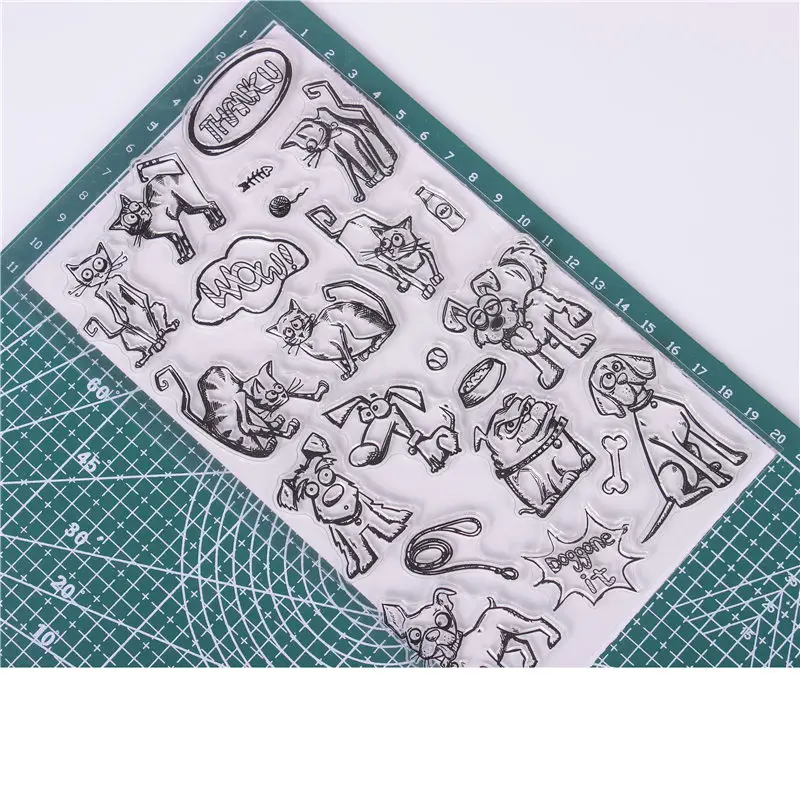 Новая печать для кошек и собак Скрапбукинг алфавит штамп тиснение ремесло силиконовые прозрачные штампы