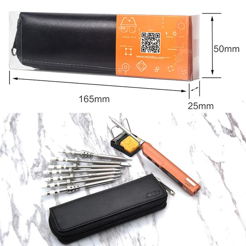 Цифровая паяльная станция MINI TS80 QC3.0 USB Type C OLED встроенный чип STM32 + наконечники и