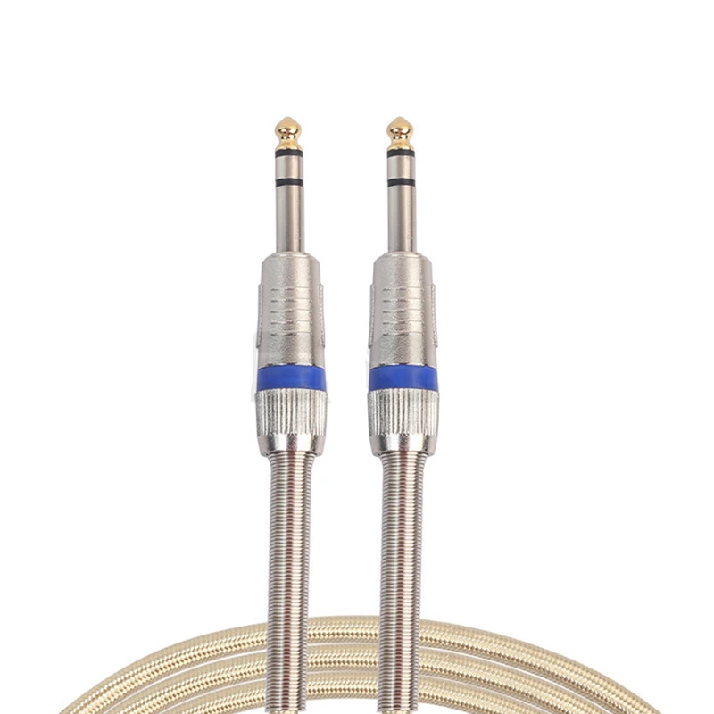 Rankman Woven 6.35mm Male to Male AUX Cable Audio Line for Mixer Amplifier Microphone Guitar