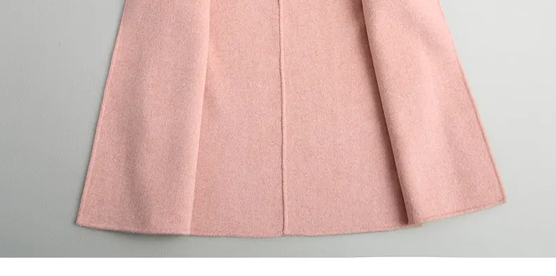 Зимнее двухстороннее шерстяное пальто для женщин, Корейская длинная розовая кашемировая куртка, шерстяная женская одежда Casaco Feminino, осенняя верхняя одежда