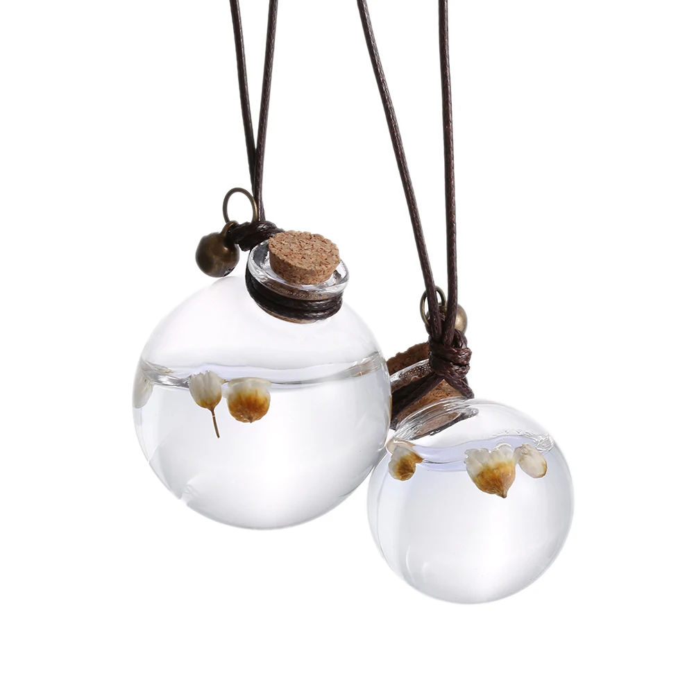 

Car Perfume Bottle Air Freshener with Flower for Essential Oils Auto Ornament Perfume Pendant Empty Hanging Bottle Car-styling D