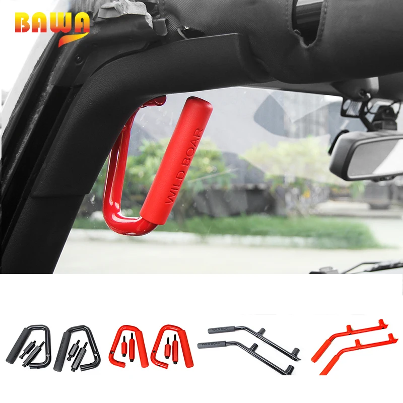 

BAWA Armrests Front Grab Handle for Jeep Wrangler JK 2007-2017 Aluminium alloy Front Rear Grab Handle Handrail