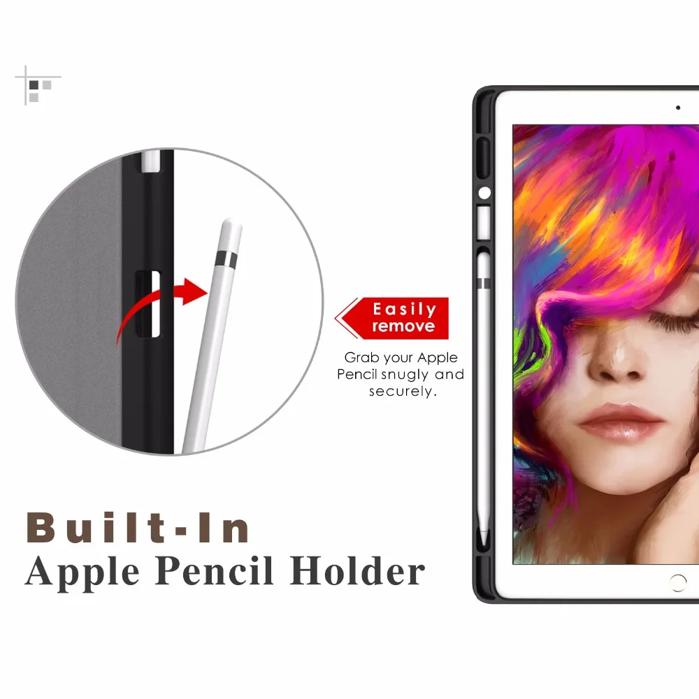 Ceny MoKo etui do ipada Pro 12.9 2017 2015 z Apple pojemnik na ołówki Slim lekki inteligentne etui obudowa z podstawką etui z Auto Wake