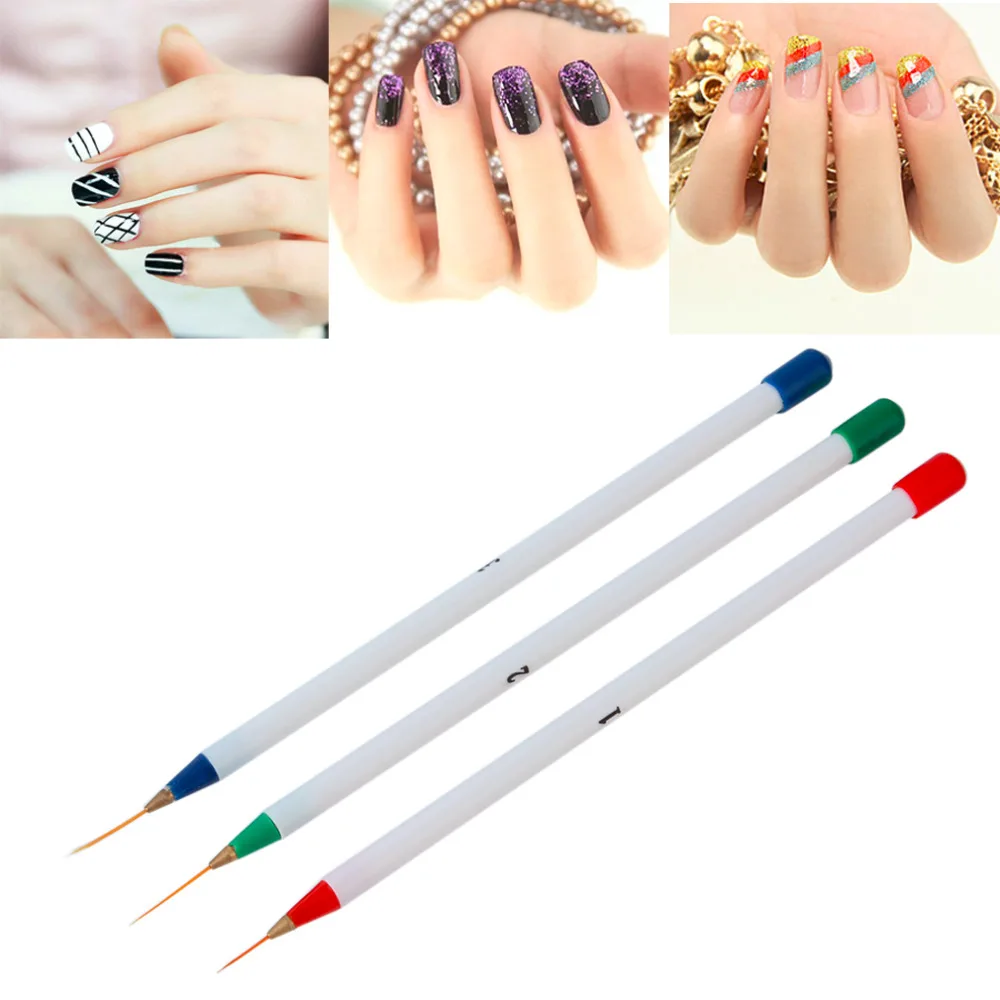 Nail Art Equipment 3pcs Hair Length Nail Art Design Tool Painting