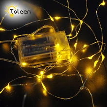 TSLEEN 5 3 2M AA Battery Operated LED String Light Silver Wire DC4.5V Fairy Lights Christmas New Year Wedding Decoration Lights