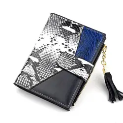 Baellerry известный бренд короткие кожанные женские бумажники молния карман для монет мода со змеиным узором Малый 3 складной для женщин