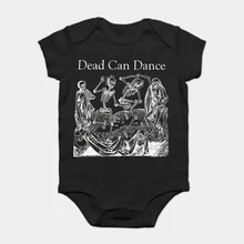 Сдельник для ребенка Детские Боди Детская Футболка Винтаж Dead Can Dance skeletons Goth Bauhaus панк Reprint