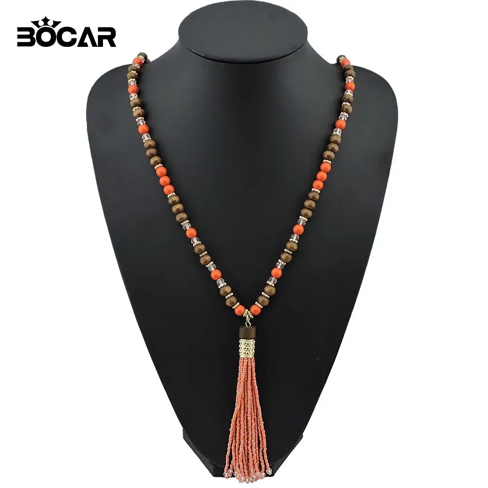 Bocar 4pcs Chunky Statement Colorful Seed Beads Women
