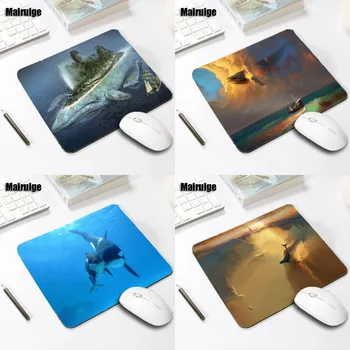 

Mairuige Beautiful Animals Ocean Scenery Dolphin Whale Pattern Mousepad Funny Cute Animals Tablemat Small Size 220x180x2MM