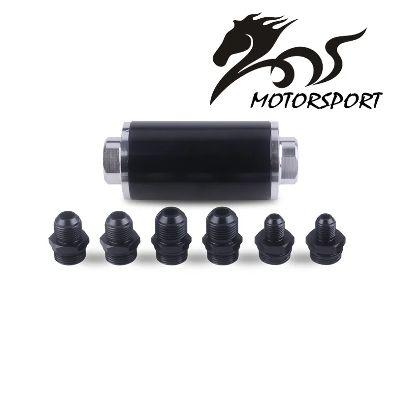 

58MM Universal Fuel filter with 2pcs AN6/AN8/AN10 adaptor fittings with 100micron steel element