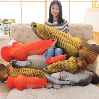 

Golden Red Silver Carp Fish Shape Headrest Soft Plush Pillow PP Cotton Stuffed Hand Rests Sofa Cushion Throw Pillow Home Textile