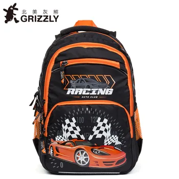 

GRIZZLY Kids Cartoon School Bags Children Orthopedic Backpacks for Girls Waterproof Primary BookBags for Grade 1-4 School bags