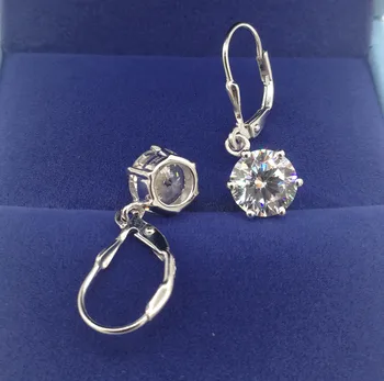 

Translucent 8.0MM 2Ct each G-H Moissanite Diamond Stud Earrings Test Positive Warranty 925 Sterling Silver Earring for her