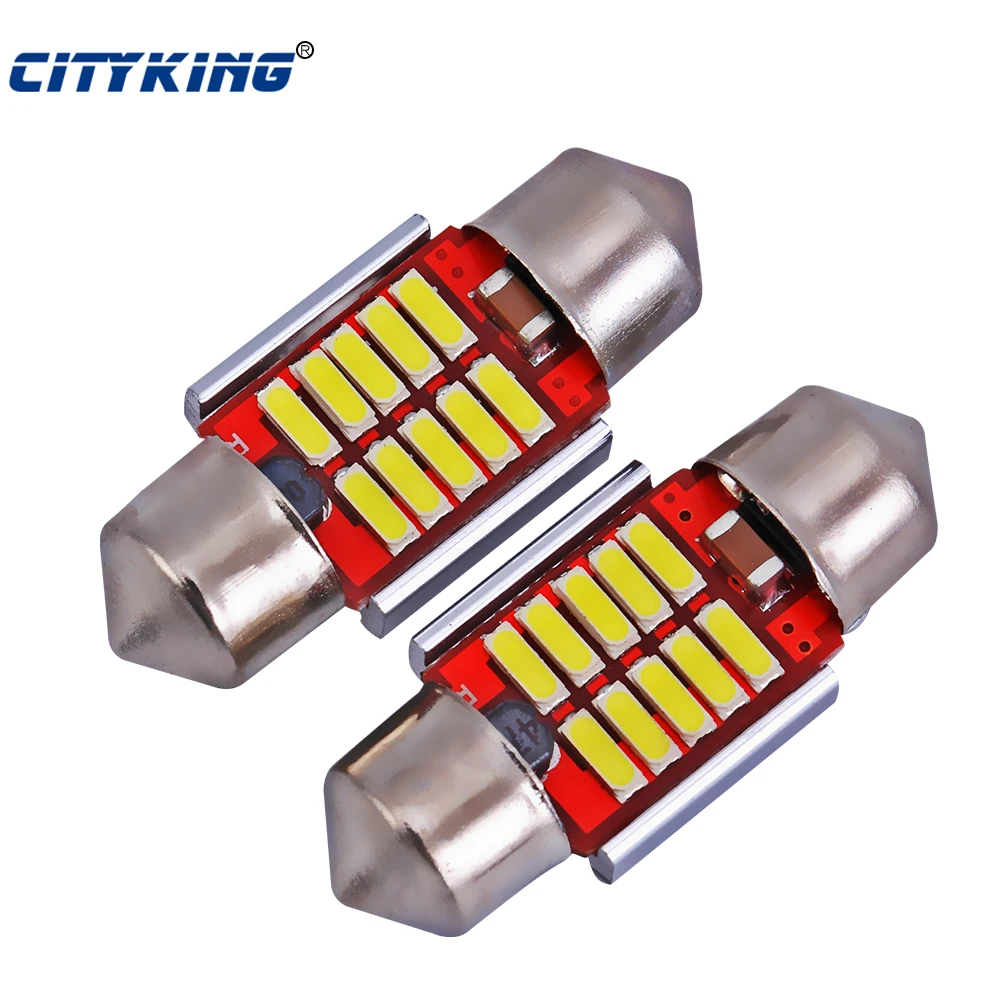 2pcs Led C5W 10LED 4014 smd No Polarity c5w led 31mm Festoon Led Error ...