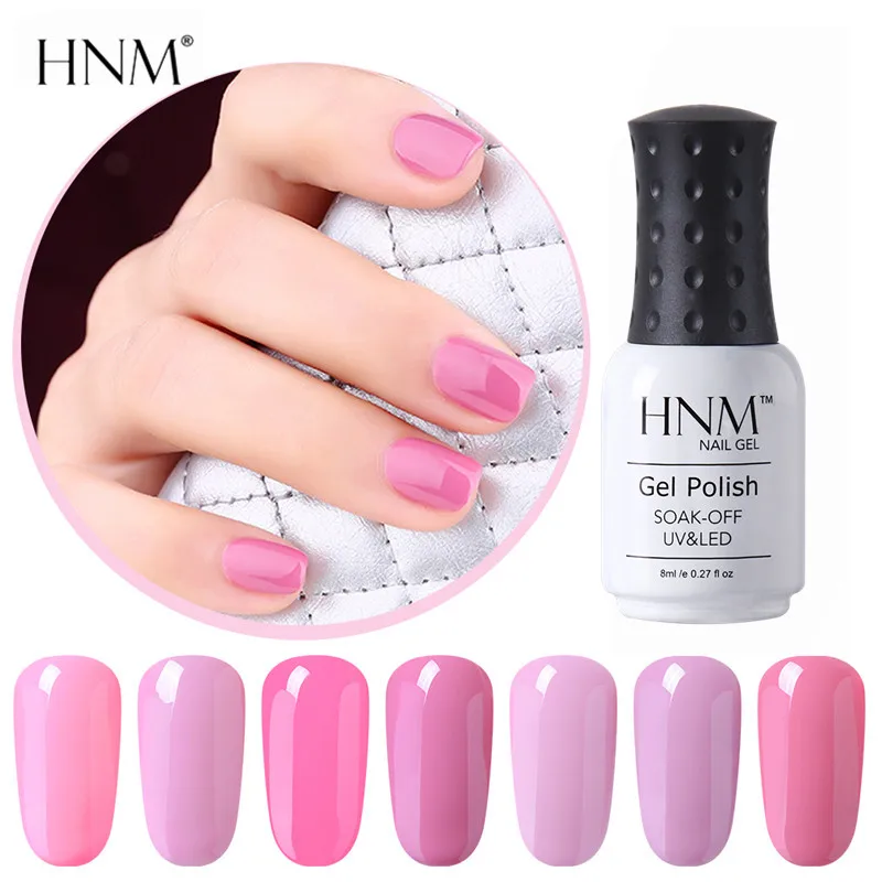HNM 24 розовых Цвета Гель лак для ногтей долговечный Светодиодный УФ удачный Esmaltes