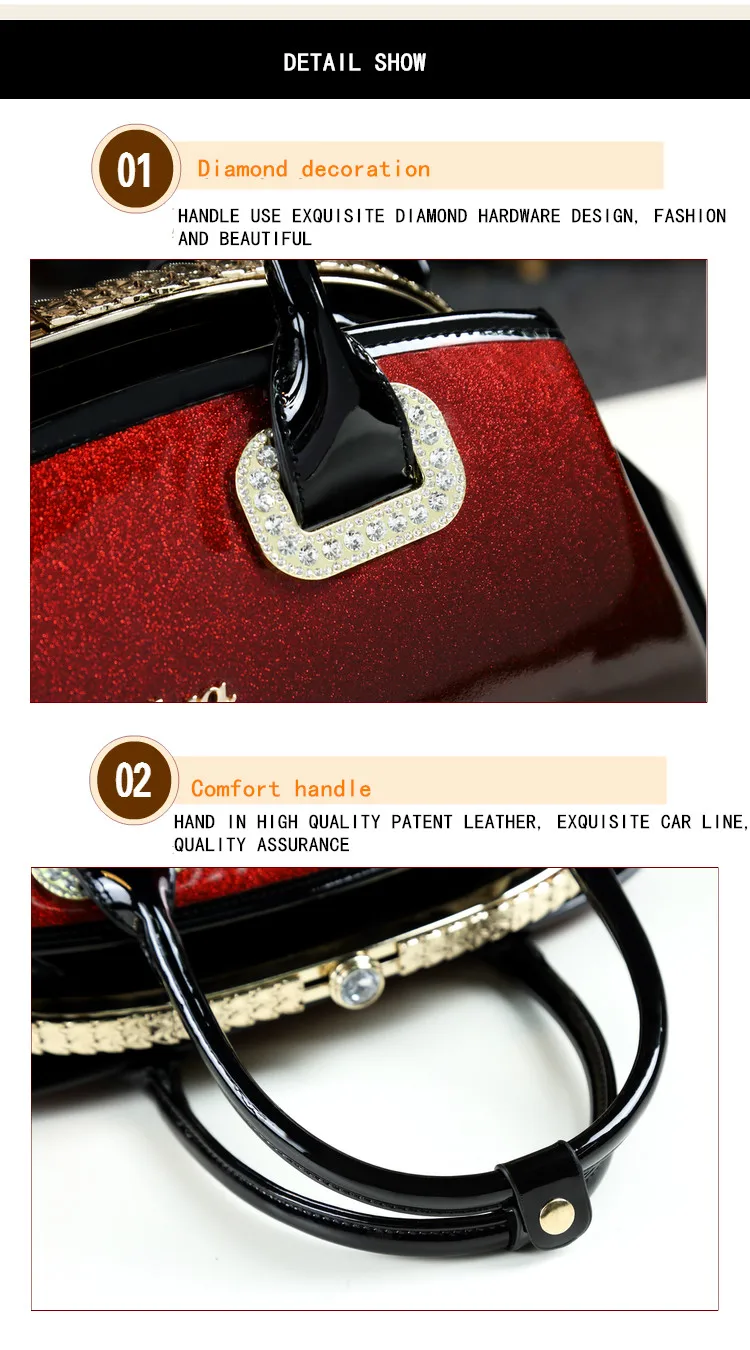 ICEV Новая модная женская кожаная сумка, лакированная кожаная сумка, женские сумки известных брендов, бриллианты, высокое качество, женские Офисные Сумки