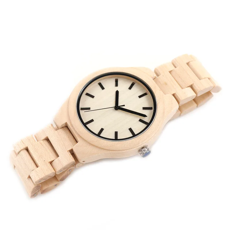 2017 BOBO BIRD Maple Wooden Strap Watches Men Brand Luxury Fashion Wood Quartz Watch Clock Relojes Mujer Montre C-G30