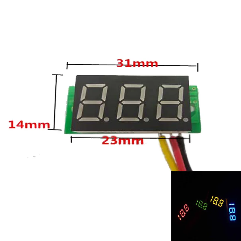 

0.36 Inch Digital Display DC Voltmeter Three-wire DC0-100V Voltmeter Voltage Tester Panel Meter Gauge for Motorcycle Car