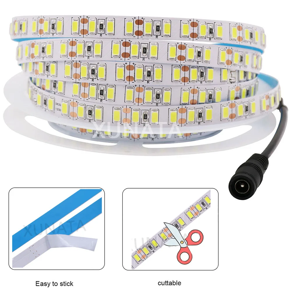 Светодиодный светильник 1 м/2 м/3 м 12 в пост. Тока SMD 5730 120 светодиодов/м супер яркий