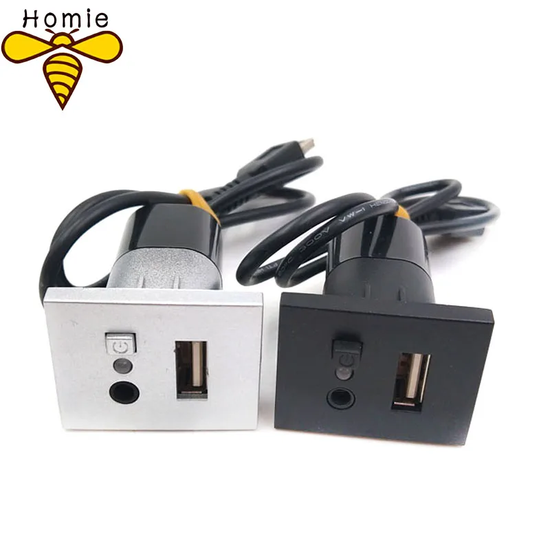

For Ford Focus MK2 USB/AUX Slot interfaces Plug Button + Cable Interface With Mini USB Cable Adapter Accessories Black Silver