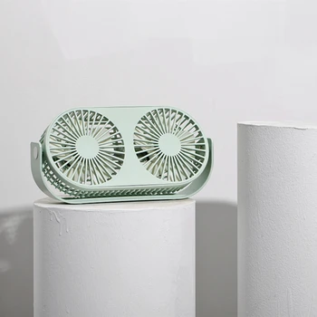 

Three colors Small Bean Desktop 2-Head Aromatherapy Fan Student 2-Leaf USB Mini Fan Summer Desk Table Cooling Fans