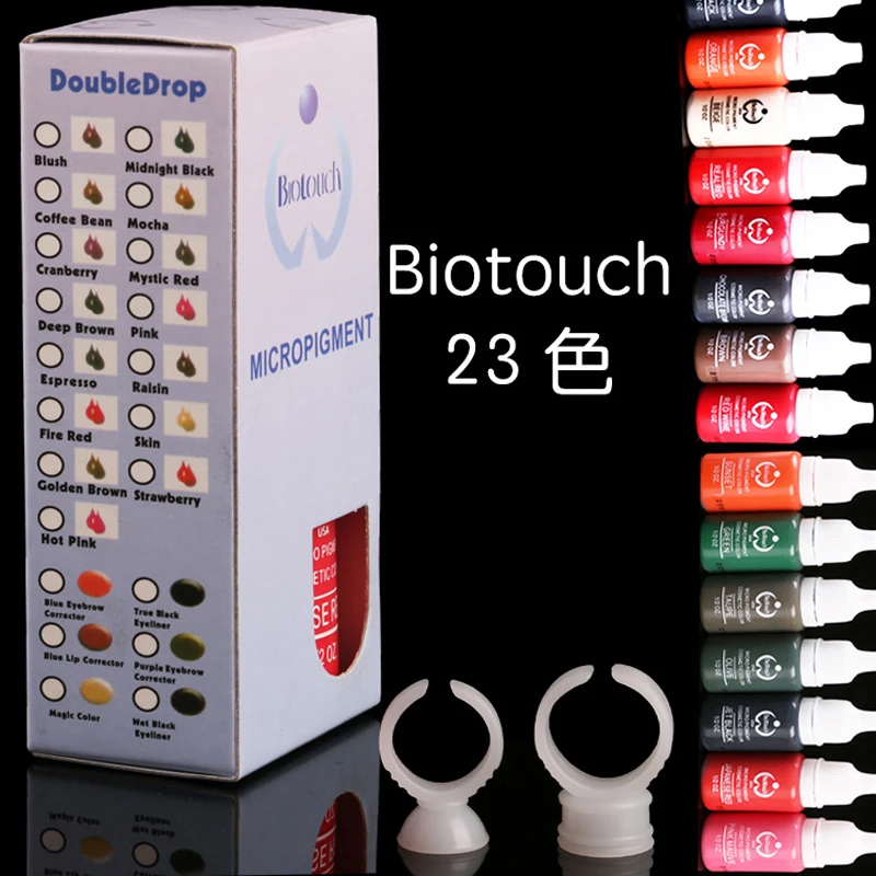 

Biotouch Tattoo Ink Set 10PCS Microblading Permanent Makeup 15ml Cosmetic Pigments 23 Colors Tattoo Ink for Eyebrow Body Makeup