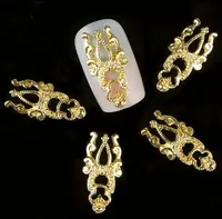 Nail 3d Art 10Pcs 3D Golden Hollow Note Charm Decoraties Glitter Lichtmetalen Sieraden Rhinestones Diy Nail Art Studs 3d nagel Charmes
